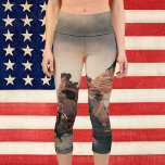Washington Crossing the Delaware by Emanuel Leutze Capri Leggings<br><div class="desc">Vintage illustration travel and transportation design featuring a fine art Victorian Era painting titled Washington Crossing the Delaware, 1851. By artist Emanuel Leutze. It commemorates General George Washington's crossing of the icy Delaware River during the American Revolutionary War with military soldiers carrying the American Flag on the night of December...</div>