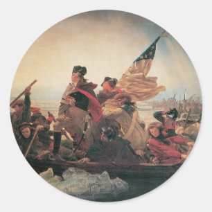 Washington Crossing the Delaware by Emanuel Leutze Classic Round Sticker