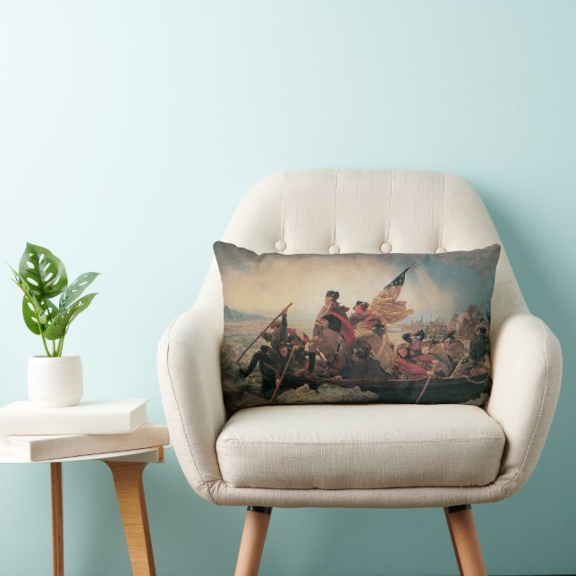 Washington Crossing the Delaware by Emanuel Leutze Lumbar Cushion (Chair)