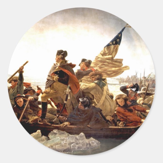 Washington Crossing the Delaware Classic Round Sticker (Front)