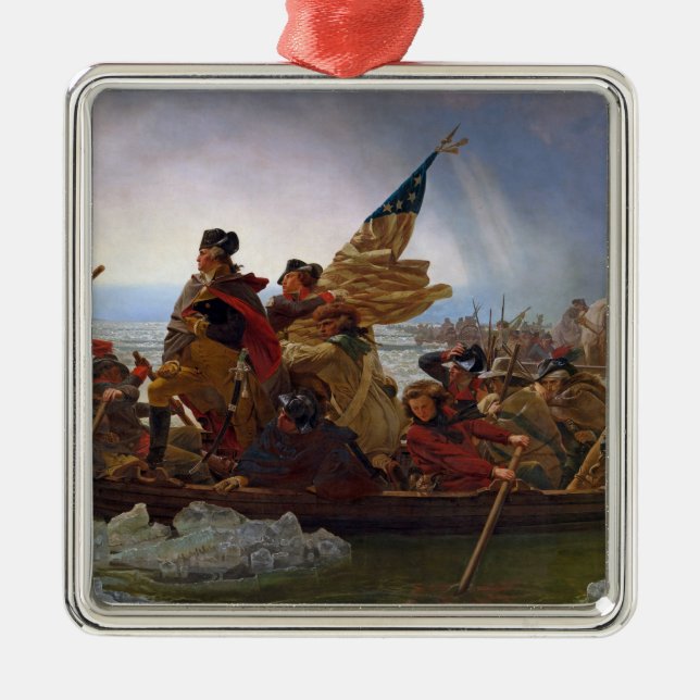 Washington Crossing the Delaware River Metal Tree Decoration (Front)