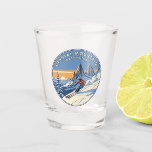 Washington Crystal Mountain Skier Skiing Shot Glass