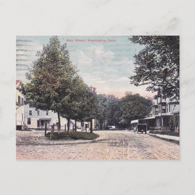 Washington CT, Main Street, 1914 Postcard (Front)