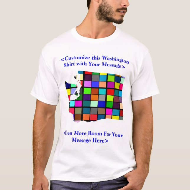 Washington Customisable Colourful Election T-Shirt (Front)