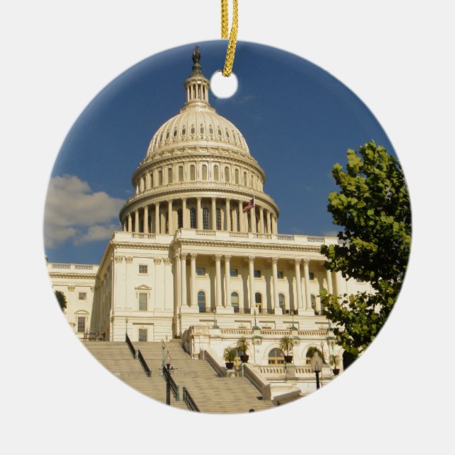 Washington D.C. Capitol Building Ceramic Tree Decoration (Front)