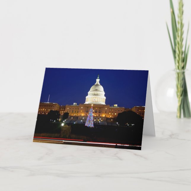 Washington, D.C. Christmas Tree Greeting Card (Front)