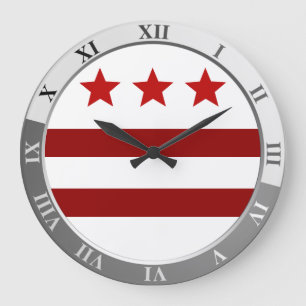 Washington D.C. flag Large Clock