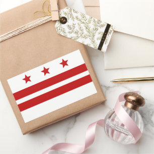 Washington d.c. flag rectangular sticker