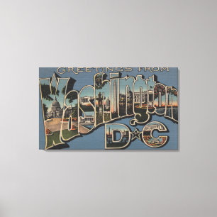 Washington D. C. - Large Letter Scenes Canvas Print