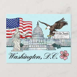 Washington D.C. Postcard Illustration