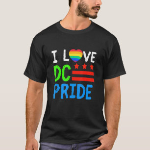 Washington D C Pride Month Rainbow Heart Gay And L T-Shirt