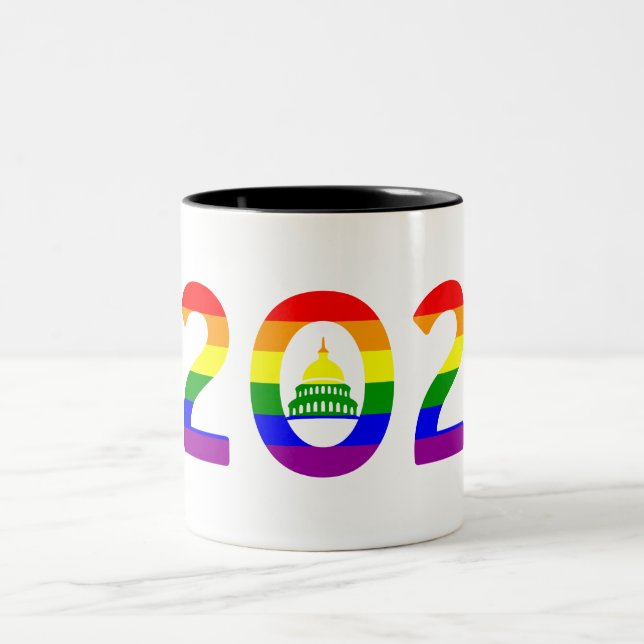 Washington D.C. Rainbow Pride Two-Tone Coffee Mug (Center)
