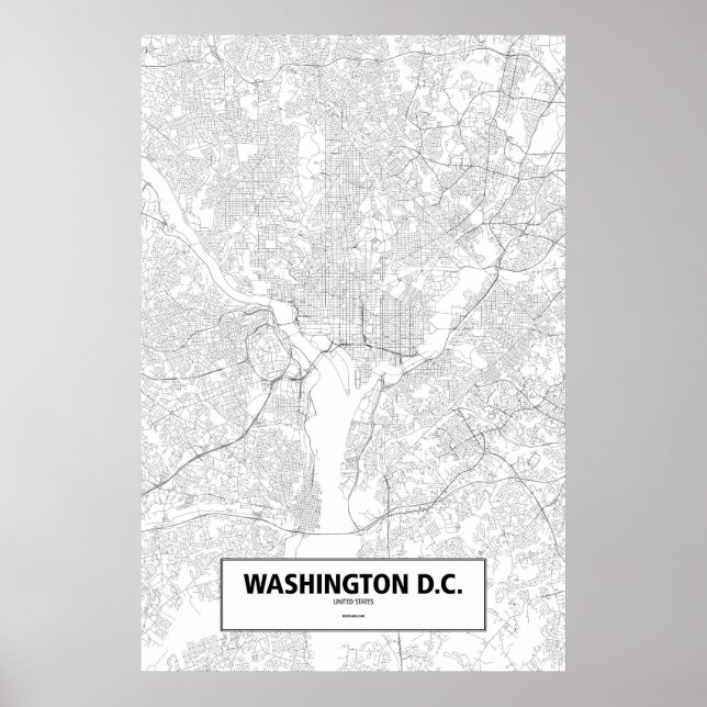 Washington D.C, United States (black on white) Poster (Front)