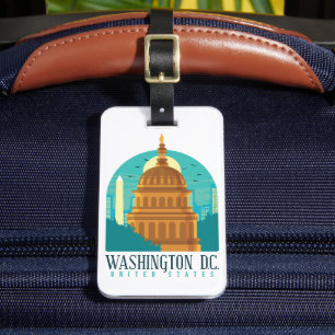 Washington D.C. United States Vintage Travel Luggage Tag
