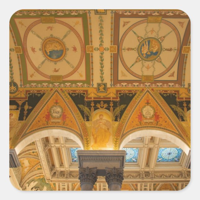 WASHINGTON, D.C. USA. Ceiling in Great Hall of Square Sticker (Front)