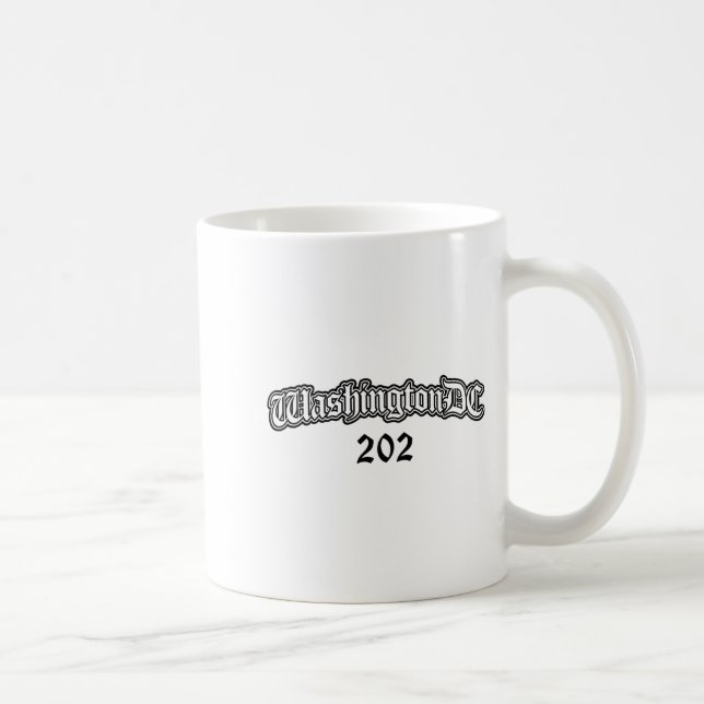 Washington Dc 202 Men Women Kids Long Sleeve  Coffee Mug (Right)