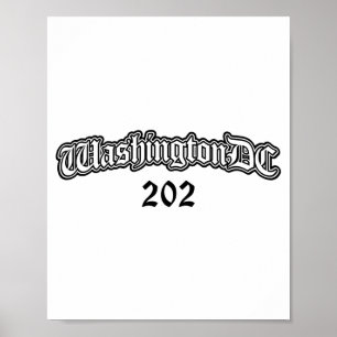 Washington Dc 202 Men Women Kids Long Sleeve Poster