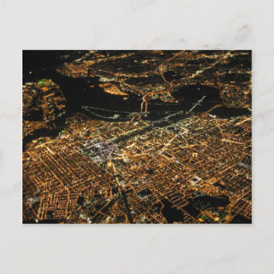 Washington DC Aerial Night Postcard
