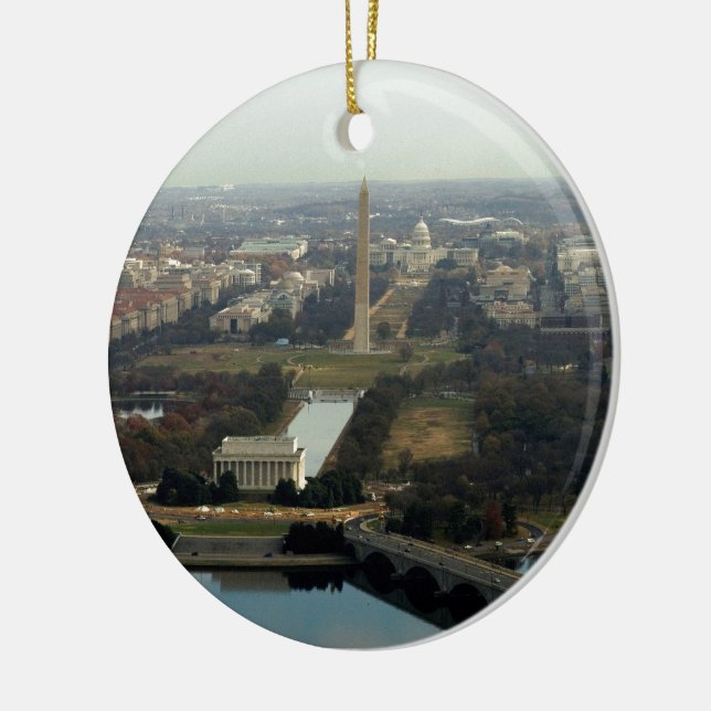 Washington DC Aerial Photograph Ceramic Tree Decoration (Left)