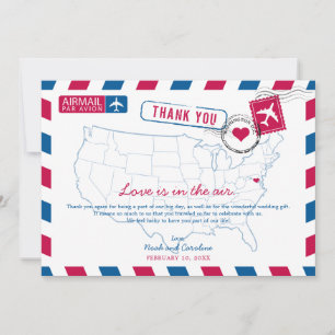 Washington DC Airmail Wedding Thank You Card