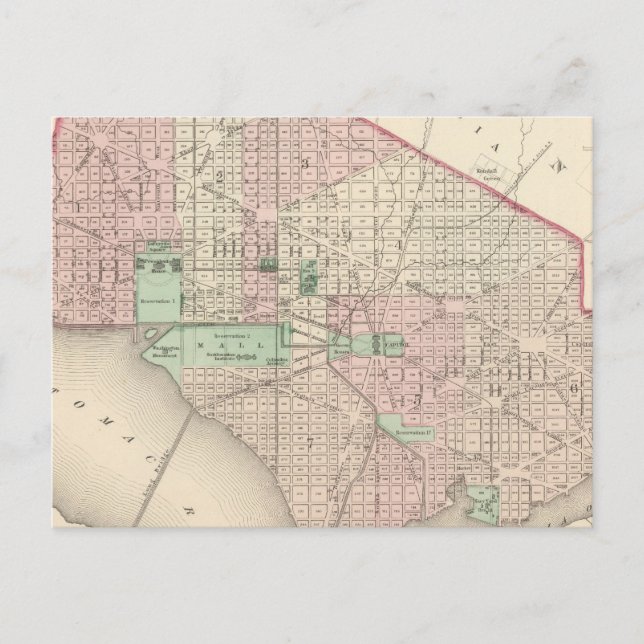 Washington DC and Georgetown Postcard (Front)