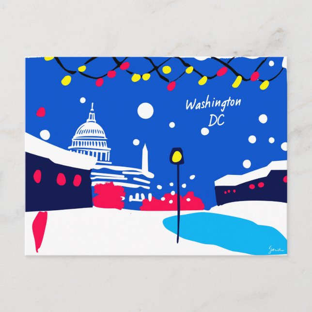 Washington DC Art Deco Style card Illustration (Front)