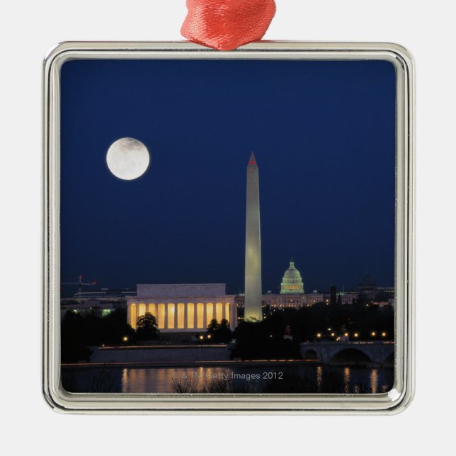Washington DC at Night Metal Tree Decoration (Front)