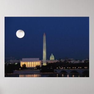 Washington DC at Night Poster