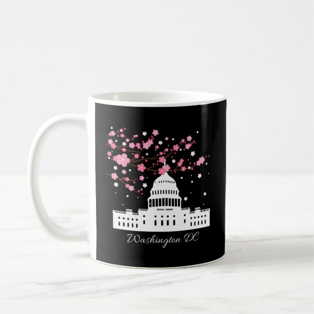 Washington Dc Capitol Building Cherry Blossoms Coffee Mug (Left)
