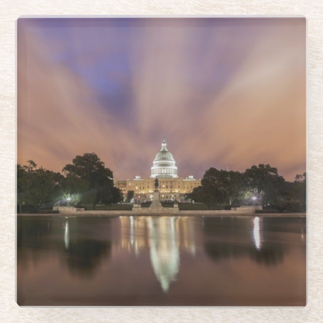 Washington DC, Capitol Building Glass Coaster (Front)