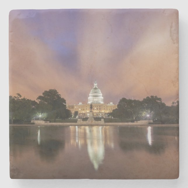 Washington DC, Capitol Building Stone Coaster (Front)