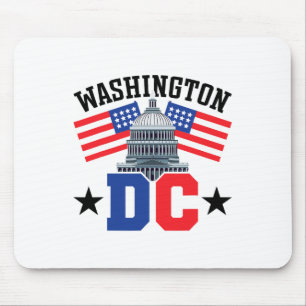 Washington Dc Capitol Hill American Flag Usa Pride Mouse Pad