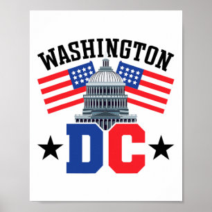 Washington Dc Capitol Hill American Flag Usa Pride Poster