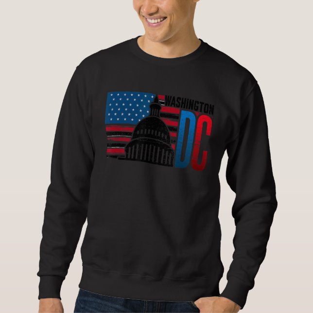 Washington Dc Capitol Hill American Flag Usa Pride Sweatshirt (Front)