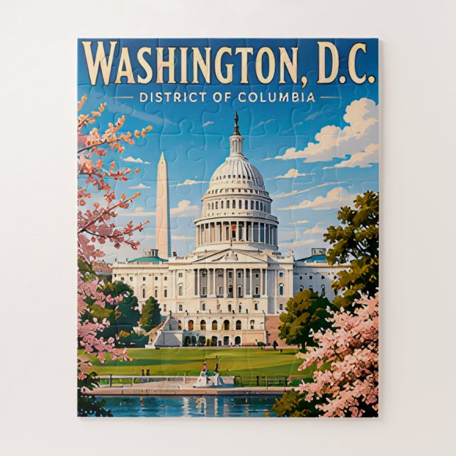 🏛️ Washington DC Capitol Travel Memory Jigsaw Puzzle (Vertical)