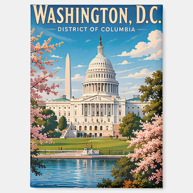 🏛️ Washington DC Capitol Travel Memory Magnet (Front)