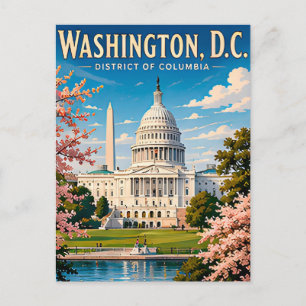 🏛️ Washington DC Capitol Travel Memory Postcard