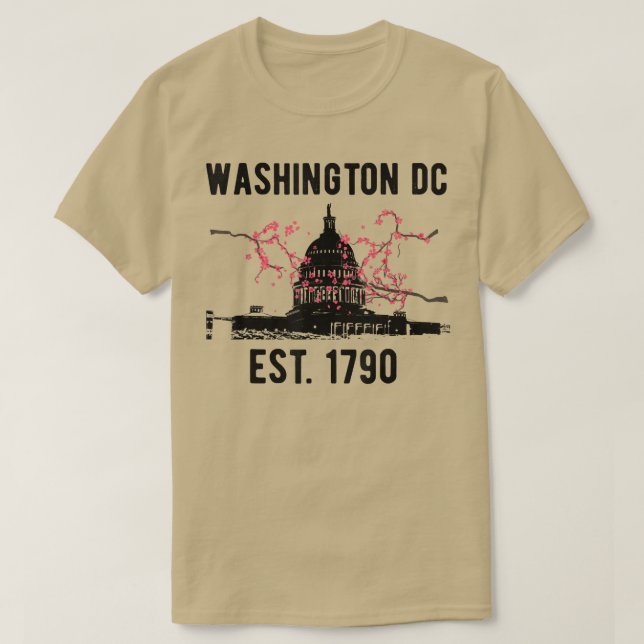 Washington DC Cherry Blossom Capitol Hill USA Souv T-Shirt (Design Front)
