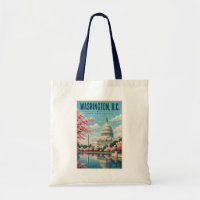 Washington DC Cherry Blossoms Illustration Travel