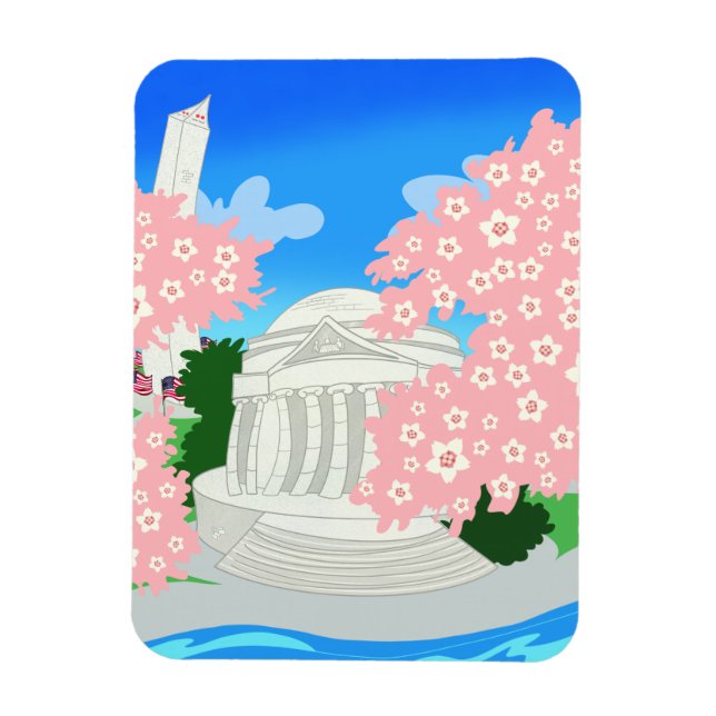 Washington DC Cherry Blossoms Magnet (Vertical)