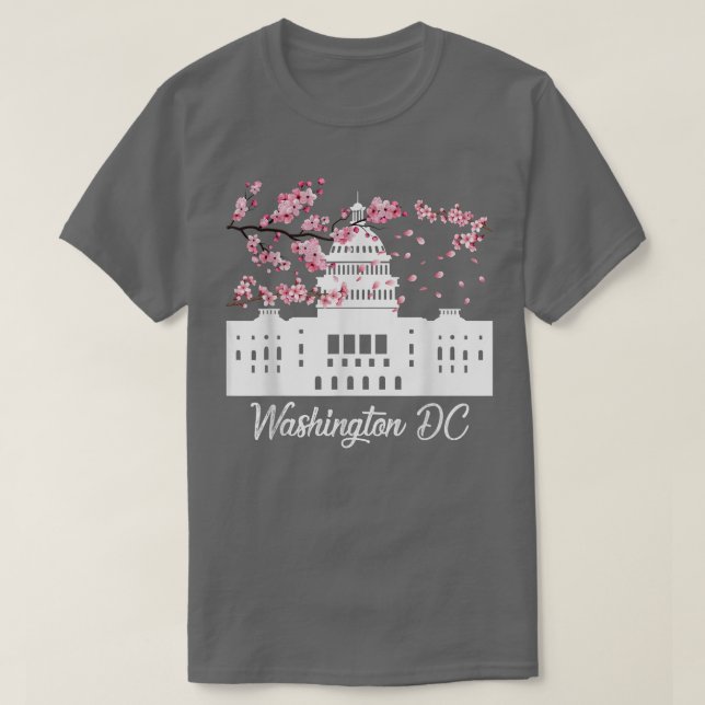 Washington DC Cherry Blossoms Monuments Memorials  T-Shirt (Design Front)