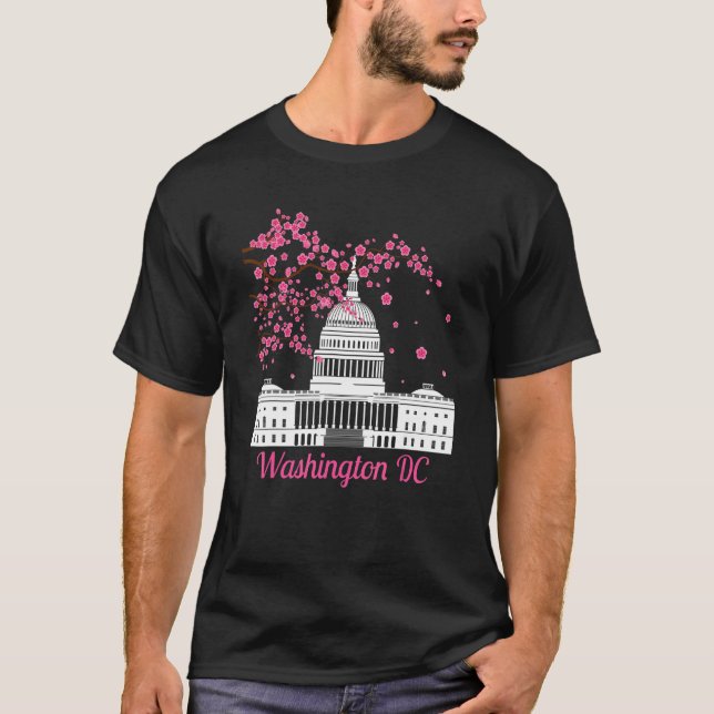 Washington Dc Cherry Blossoms Monuments Men Women  T-Shirt (Front)
