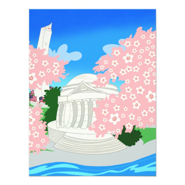 Washington DC Cherry Blossoms Photo Print (Front)