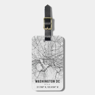Washington, DC. City Map Topography Luggage Tag