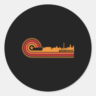 Washington Dc Cityscape Washington Dc Skyline Classic Round Sticker