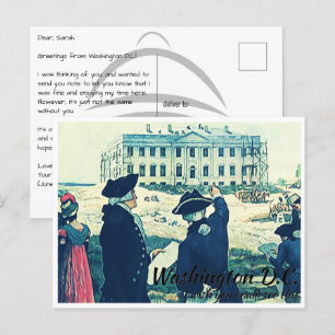Washington DC Constructing the White House Postcard