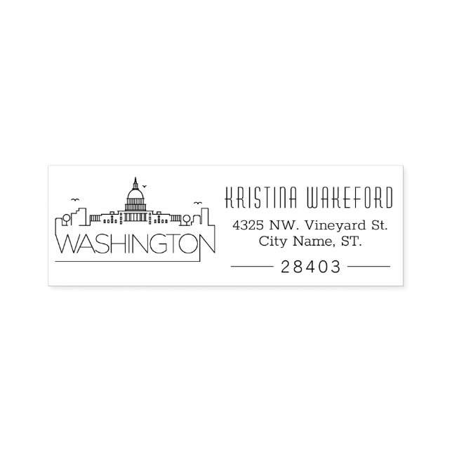 Washington DC | Custom Address Self-inking Stamp (Design)