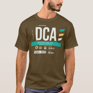 Washington DC DCA Airport Code Baggage Tag T-Shirt