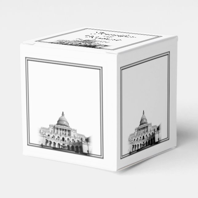 Washington DC Destination Wedding Favour Box (Front Side)