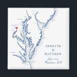 Washington DC Destination Wedding Favour Magnet<br><div class="desc">Quick and Easy ordering! These Washington DC map magnets make great DC wedding favours to include in your Washington DC destination wedding welcome bags. Move the heart by clicking "Edit Using design tool" under "Personalise". Featuring a map of Chesapeake Bay with Artwork by Coastal Map Designs</div>